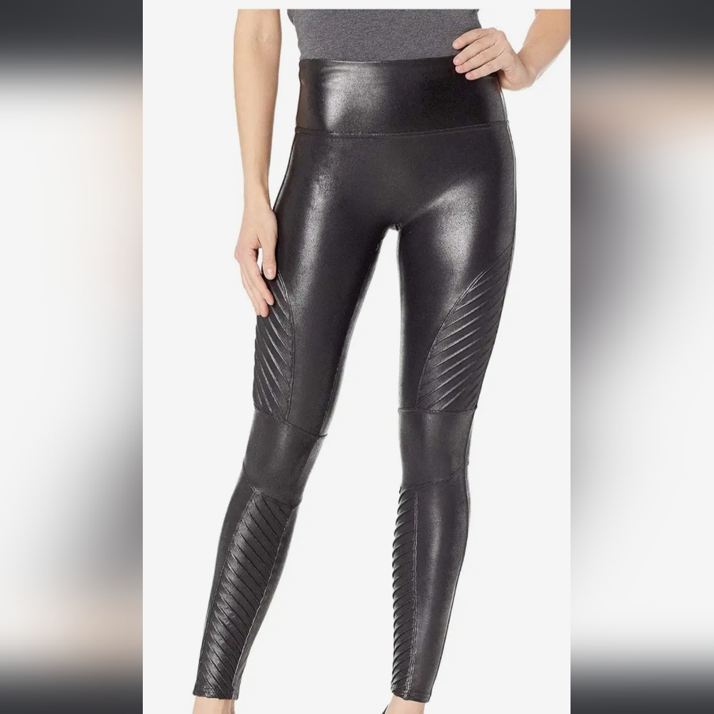 Spanx Faux Leather Moto Leggings